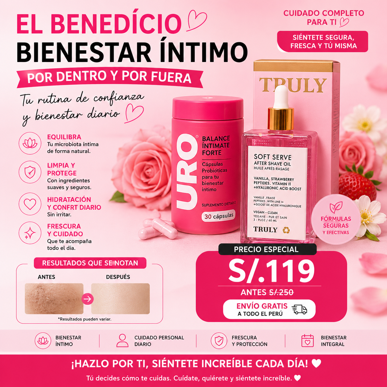 COMBO CONFIANZA ÍNTIMA / Equilibra, hidrata y cuida tu zona íntima desde adentro y por fuera